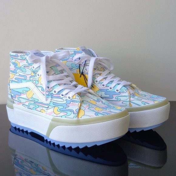 Vans Women's Sk8-Hi Tapered Stacked / Platform UV Ink Sunwaves Canvas Sneaker - Picture 2 of 15